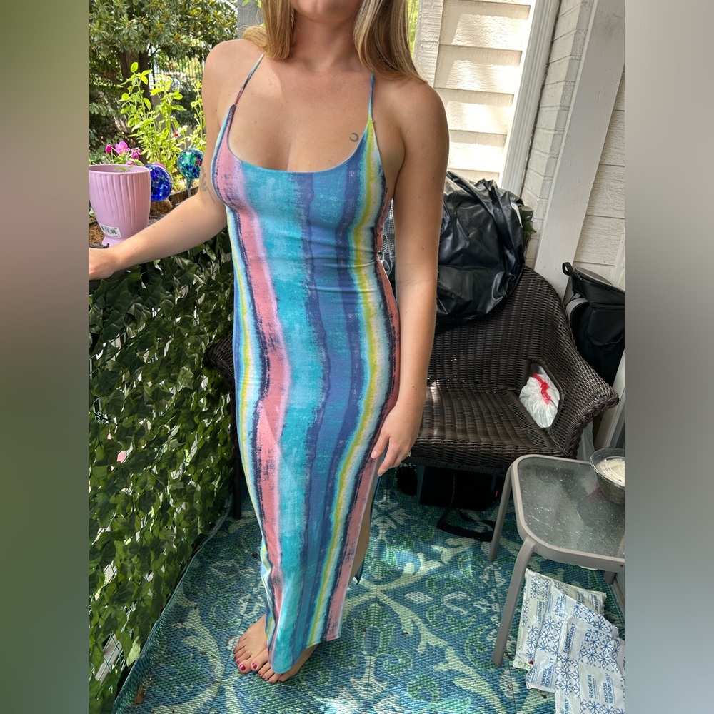 Multicolor Striped Maxi Dress